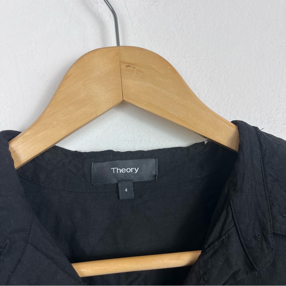 Theory Women's Casual Dr.eco Crunch Short Belted Dress Size 4 Black - Picture 5 of 11